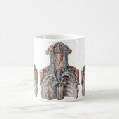 ヴィンテージ解剖学的喉、首、胸、肋骨 コーヒーマグカップ (中央)