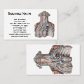 ヴィンテージ解剖学的喉、首、胸、肋骨 名刺 (正面/裏面)