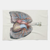 ヴィンテージ解剖学的肺ハート臓器血液 キッチンタオル (横)
