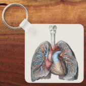 ヴィンテージ解剖学的肺ハート臓器血液 キーホルダー (正面)