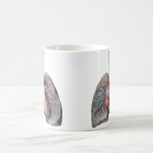 ヴィンテージ解剖学的肺ハート臓器血液 コーヒーマグカップ (中央)