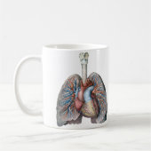 ヴィンテージ解剖学的肺ハート臓器血液 コーヒーマグカップ (左)