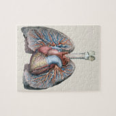 ヴィンテージ解剖学的肺ハート臓器血液 ジグソーパズル (横)
