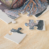 ヴィンテージ解剖学的肺ハート臓器血液 ジグソーパズル (側面)