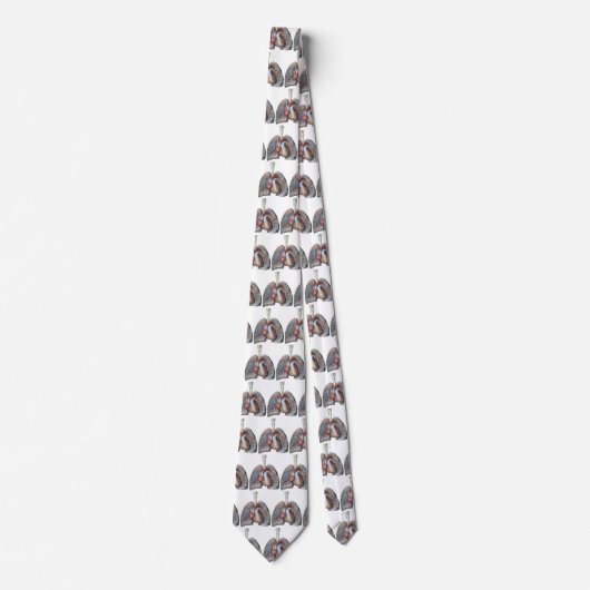 ヴィンテージ解剖学的肺ハート臓器血液 ネクタイ (正面)