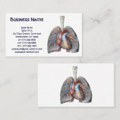 ヴィンテージ解剖学的肺ハート臓器血液 名刺 (正面/裏面)