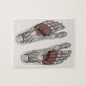 ヴィンテージ解剖学的足跡の測定足 ジグソーパズル (横)