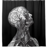 ヴィンテージ解剖学的頭頸部 シャワーカーテン (正面)