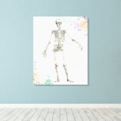 ヴィンテージ解剖学的骨格花図 キャンバスプリント (インサイチュ (ウッドフロア))