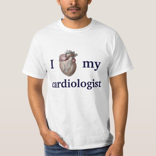 ヴィンテージ解剖学私は私の心臓専門医が大好き Tシャツ (正面)