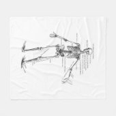 ヴィンテージ解剖学骨格医図 フリースブランケット (正面(横))