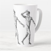 ヴィンテージ解剖学、男性体筋肉 カフェラテマグ (右アングル)