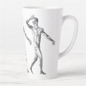 ヴィンテージ解剖学、男性体筋肉 カフェラテマグ (右)