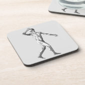 ヴィンテージ解剖学、男性体筋肉 コースター (左側)