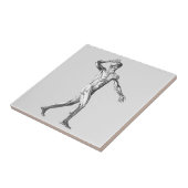 ヴィンテージ解剖学、男性体筋肉 タイル (側面)