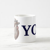 ヴィンテージ解剖学、私はハート愛 コーヒーマグカップ (中央)