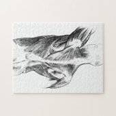 ヴィンテージ解剖学 |背筋（1852年頃） | B/W ジグソーパズル (横)