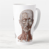 ヴィンテージ解剖学、頭部のど鼻 カフェラテマグ (右アングル)