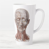 ヴィンテージ解剖学、頭部のど鼻 カフェラテマグ (右)