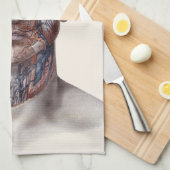 ヴィンテージ解剖学、頭部のど鼻 キッチンタオル (四つ折り)