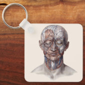 ヴィンテージ解剖学、頭部のど鼻 キーホルダー (正面)