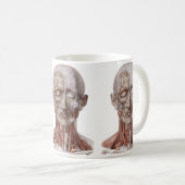 ヴィンテージ解剖学、頭部のど鼻 コーヒーマグカップ (正面右)