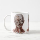 ヴィンテージ解剖学、頭部のど鼻 コーヒーマグカップ (左)