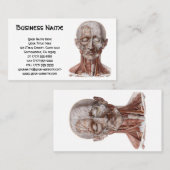 ヴィンテージ解剖学、頭部のど鼻 名刺 (正面/裏面)