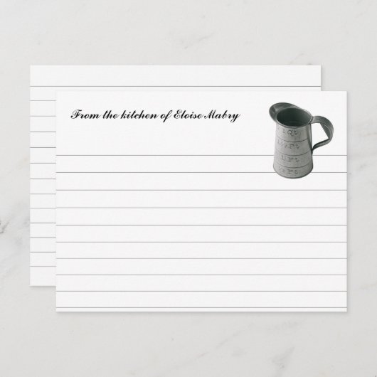 ヴィンテージ計量カップのオリジナルレシピカード ポストカード (正面/裏面)