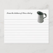 ヴィンテージ計量カップのオリジナルレシピカード ポストカード (正面)