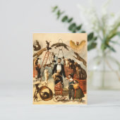 ヴィンテージ訓練サーカス犬の行動トリックドッグ1899 ポストカード (スタンド正面)