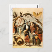 ヴィンテージ訓練サーカス犬の行動トリックドッグ1899 ポストカード (正面/裏面)