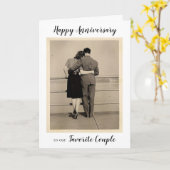 ヴィンテージ記念夫婦の写真 カード (黄色い花)