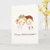 ヴィンテージ記念日のグリーティングカード カード (黄色い花)