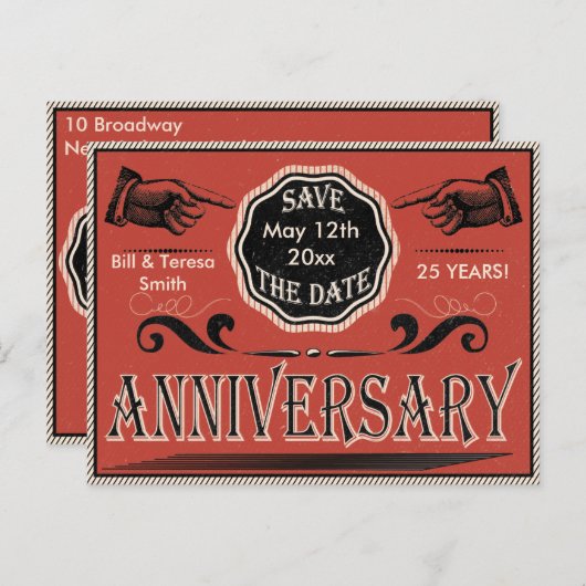 ヴィンテージ記念日の保存日 案内ポストカード (正面/裏面)