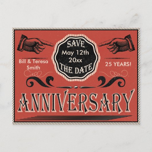 ヴィンテージ記念日の保存日 案内ポストカード (正面)