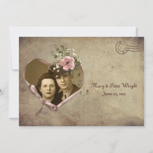 ヴィンテージ記念日はがきオープンハウス招待状 招待状 (正面)