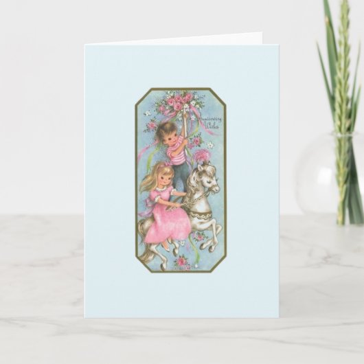 ヴィンテージ記念日グリーティングカード カード (正面)