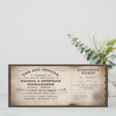 ヴィンテージ記念日チケットタイポグラフィデザイン 招待状 (スタンド正面)