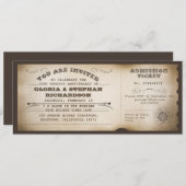 ヴィンテージ記念日チケットタイポグラフィデザイン 招待状 (正面/裏面)