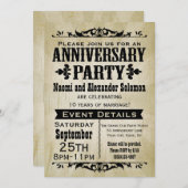 ヴィンテージ記念日パーティの招待状 招待状 (正面/裏面)