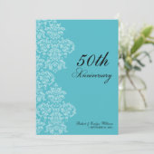 ヴィンテージ記念日パーティーカスタム招待状(アクア) 招待状 (スタンド正面)