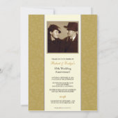 ヴィンテージ記念日パーティーカスタム招待状(金ゴールド) 招待状 (裏面)