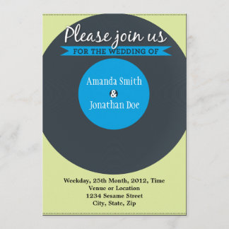 ヴィンテージ記録結婚式招待状 招待状