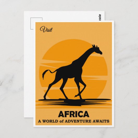 ヴィンテージ訪問アフリカキリン旅行 ポストカード (正面/裏面)