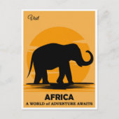 ヴィンテージ訪問アフリカゾウ旅行 ポストカード (正面)