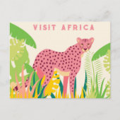 ヴィンテージ訪問アフリカピンクチーター ポストカード (正面)