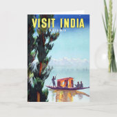 ヴィンテージ訪問インドカシミール旅行はがき カード (正面)