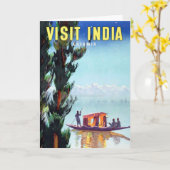 ヴィンテージ訪問インドカシミール旅行はがき カード (黄色い花)