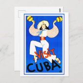ヴィンテージ訪問キューバ旅行ポスター ポストカード (正面/裏面)
